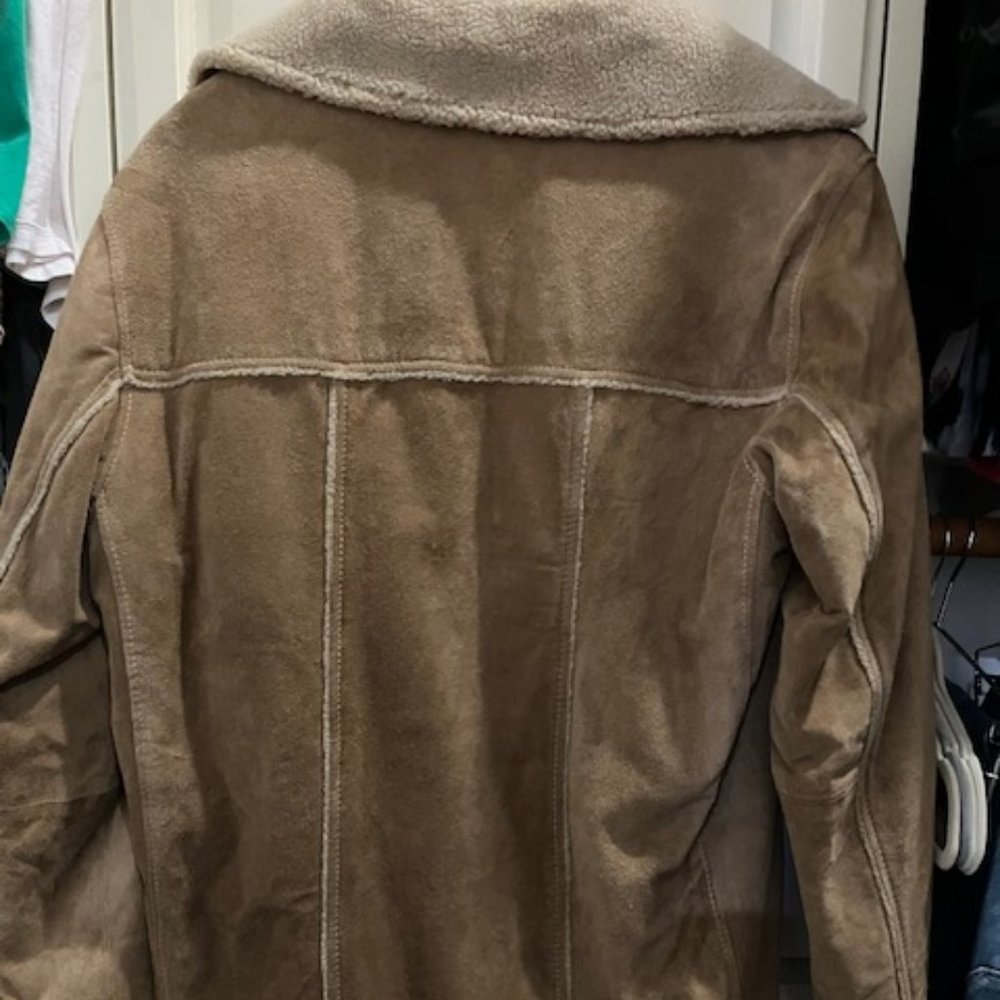 Men's Wilson Julian beige suede winter coat wool lined - Medium  - never worn